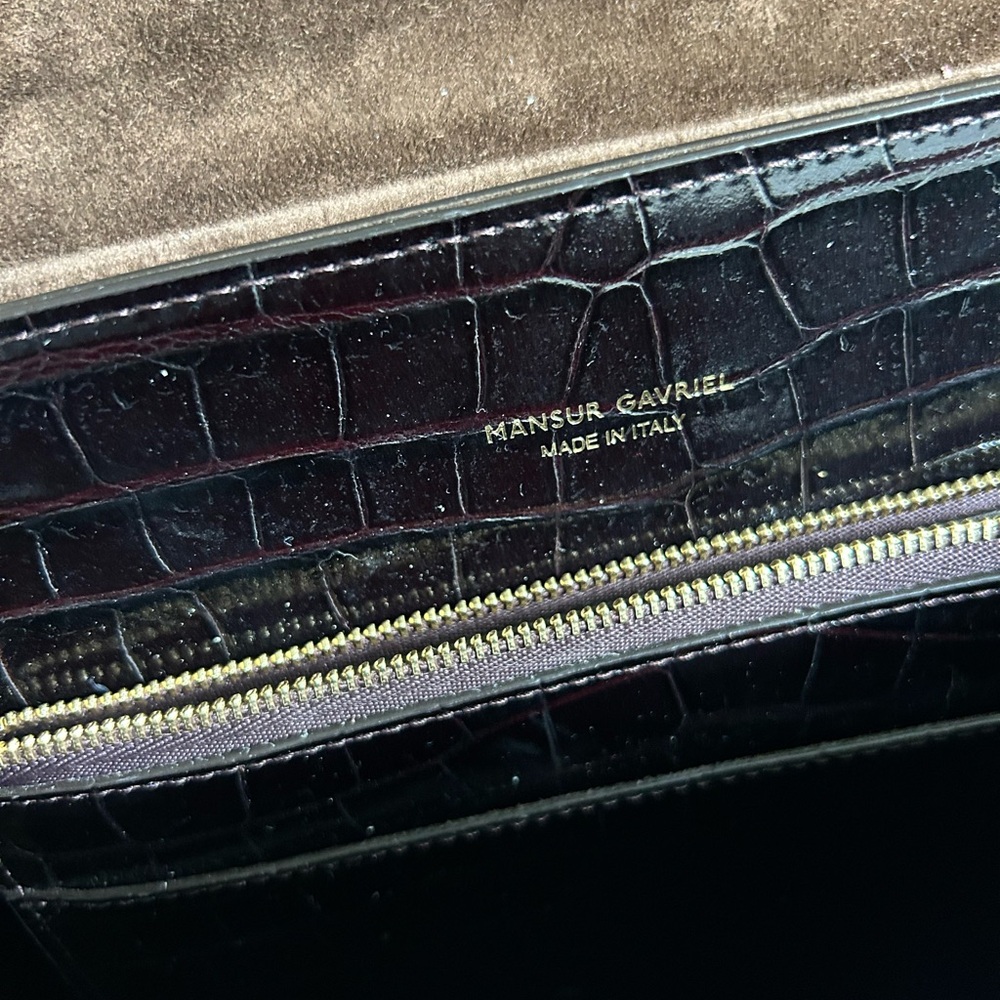 Mansur Gavriel Black Croc-Embossed Soft Lady Bag FA 2019 - Picture 9 of 12